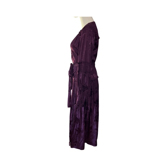 NWT Anthropologie Wrap Dress Eggplant Purple Color Women’s Sizes Med And Small - Picture 3 of 11